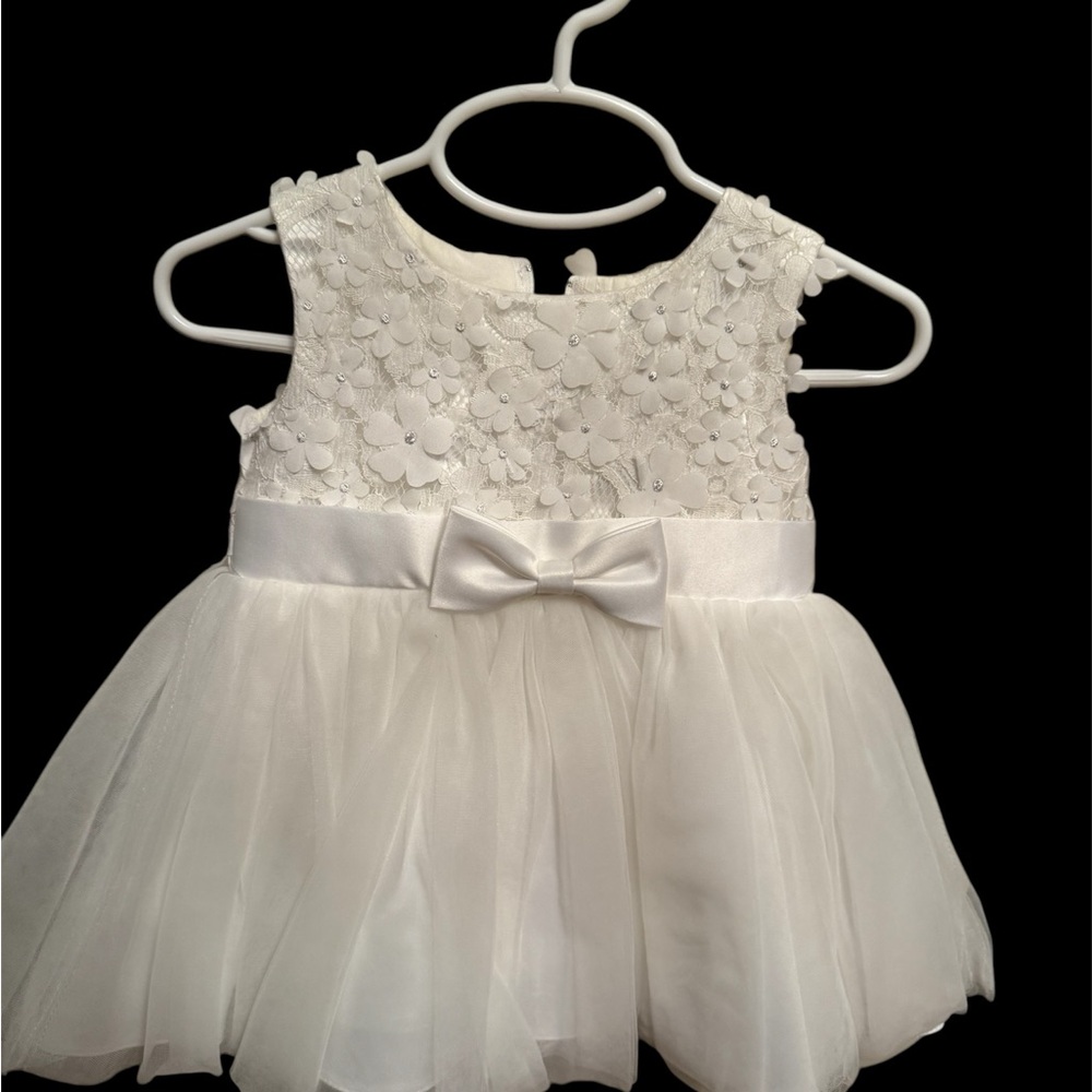 Elegant White Floral Baby Dress
